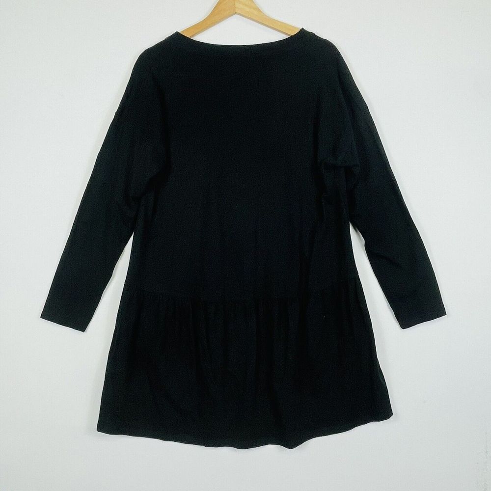 NEW ASOS Babydoll Dress Women‎ 8 Black Minimalist Sustainable Jersey Scandi - Picture 3 of 5